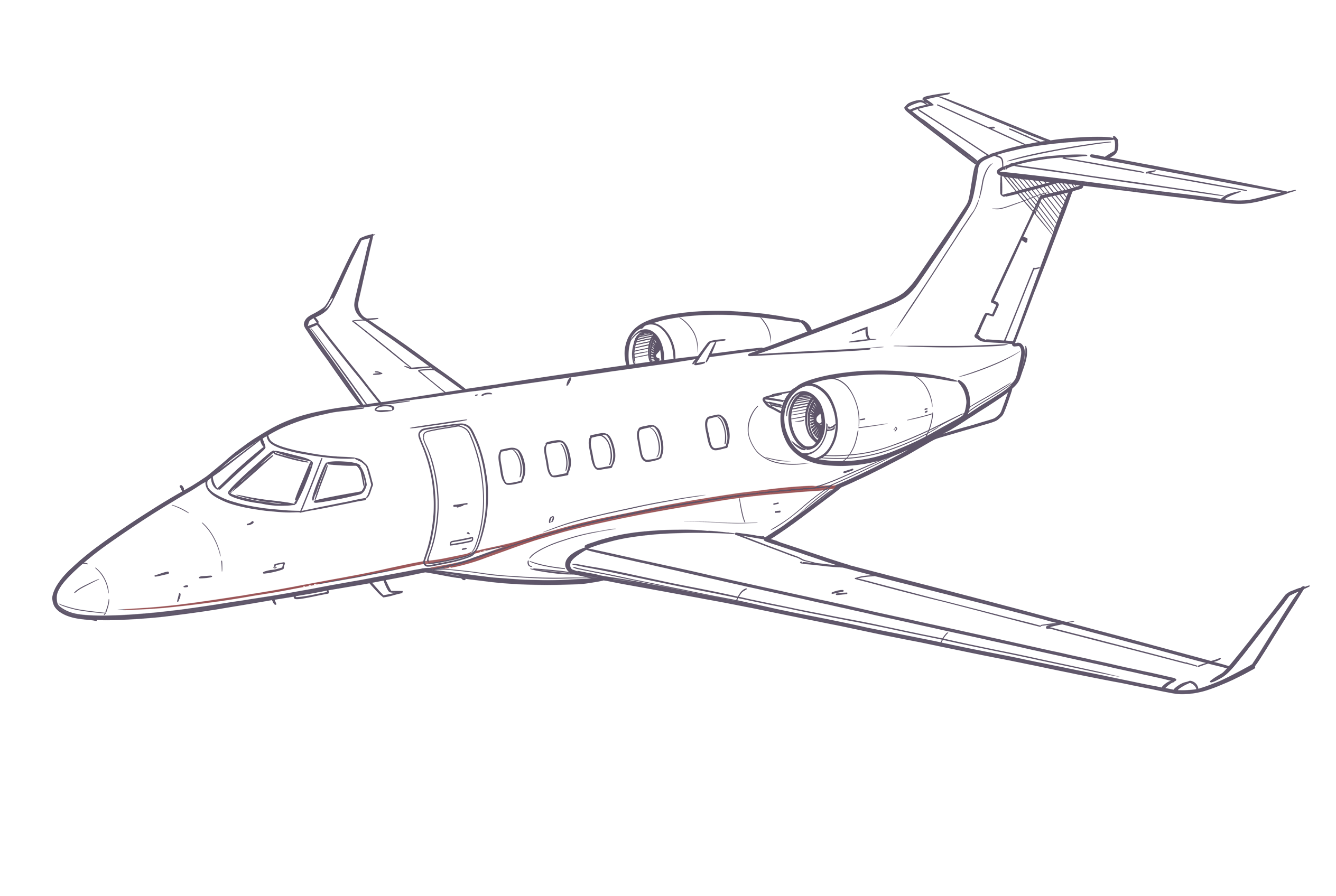 Embraer Phenom 300E line illustration